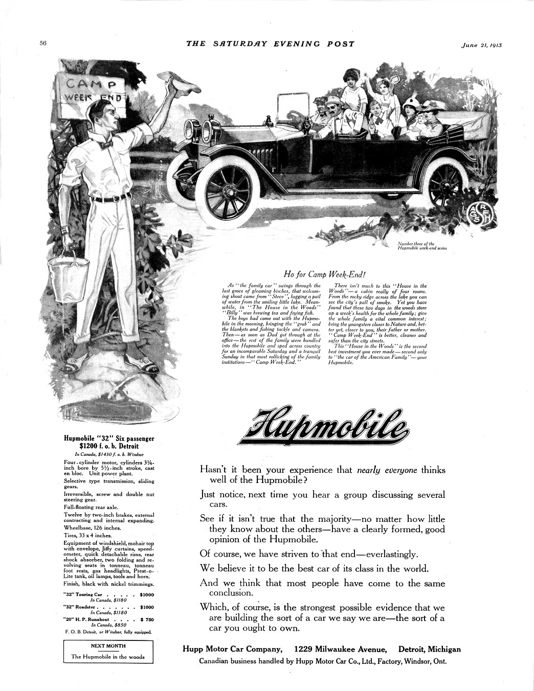 1913 Hupmobile Auto Advertising